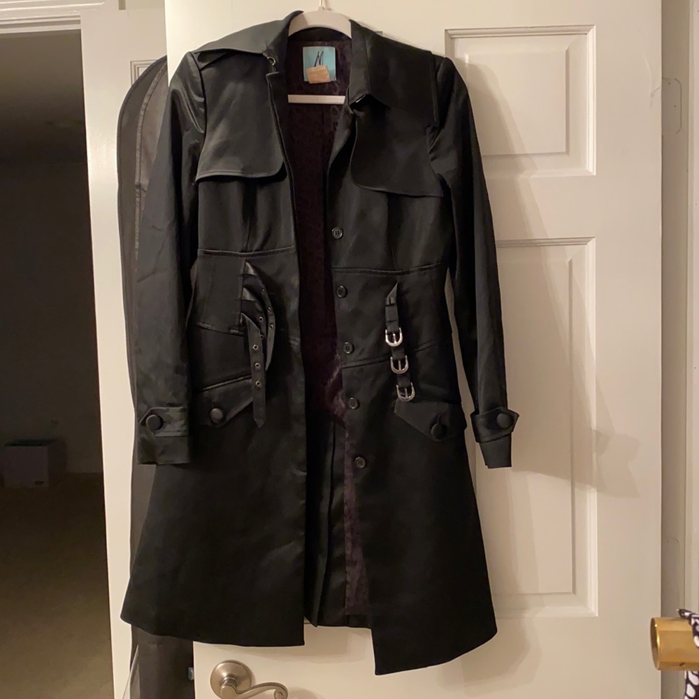 Black satin Marciano trenchcoat